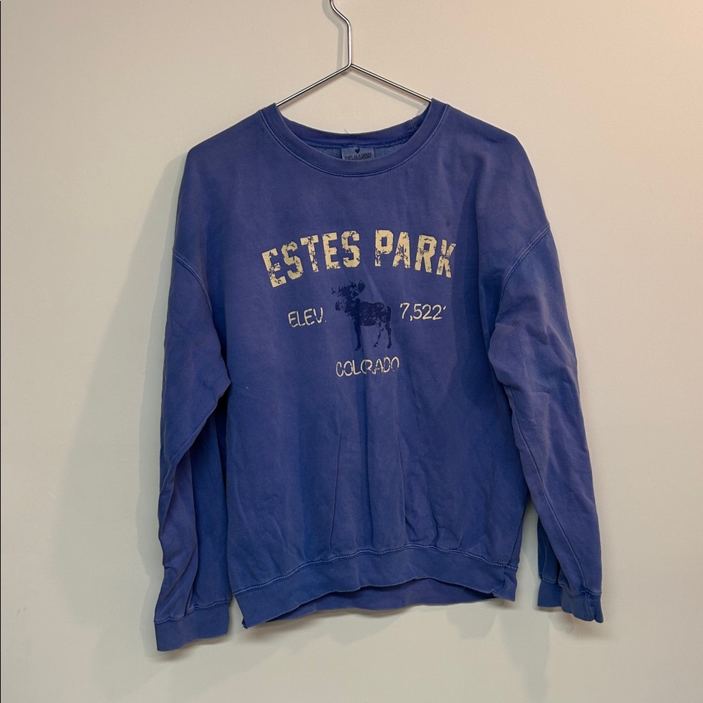 Estes Park Blue Crew Neck Sweater